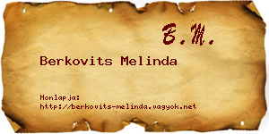 Berkovits Melinda névjegykártya